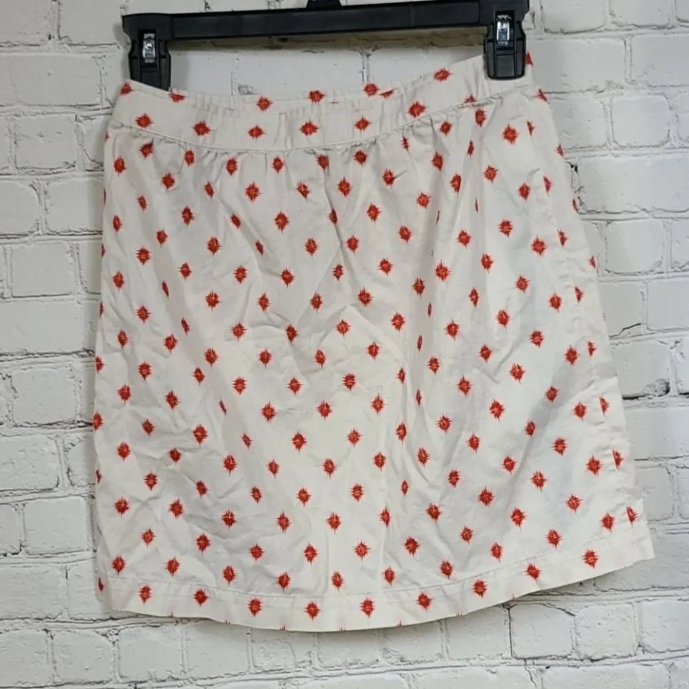 Brooks Brothers Kids Girls Size 12 White Skirt Red Starburst School Pockets